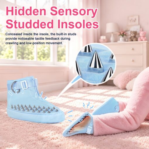 Forced Regression Crawling Trainer Locking Booties with Spike Blue