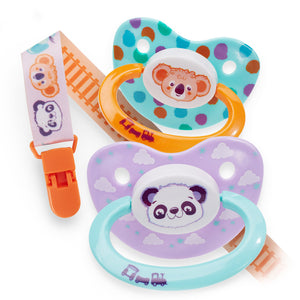 Critter Caboose Pacifier Set