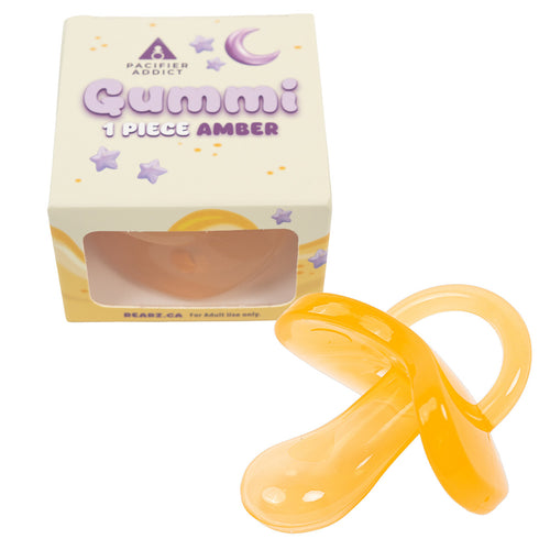 Gummi Silicone Adult Pacifier - Amber