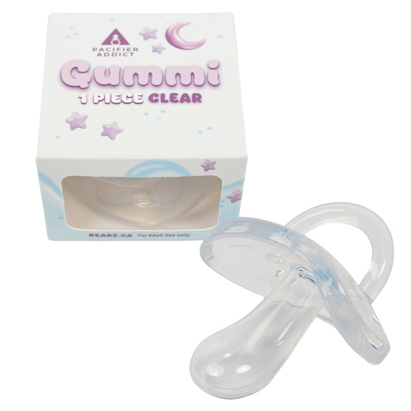 Gummi Silicone Adult Pacifier- Clear