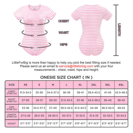 Essential Striped Adult Onesie Pink