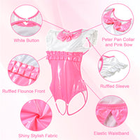 Latex-Like Peekaboo Onesie Bodysuit