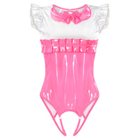 Latex-Like Peekaboo Onesie Bodysuit