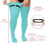 Plus Size Cable Knitted Thigh High Socks