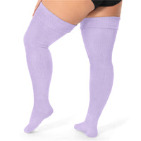 Plus Size Cable Knitted Thigh High Socks