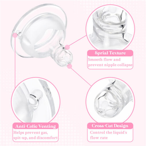 Spiral Texture Bottle Nipples 3-  Pack