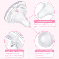 Textured Surface Bottle Bottle  Nipples 3-Pack