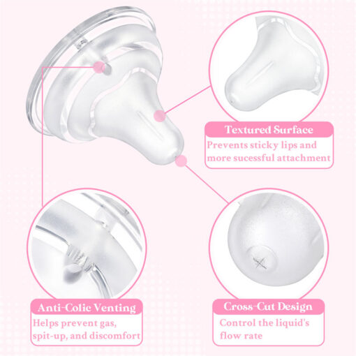 Textured Surface Bottle Bottle  Nipples 3-Pack