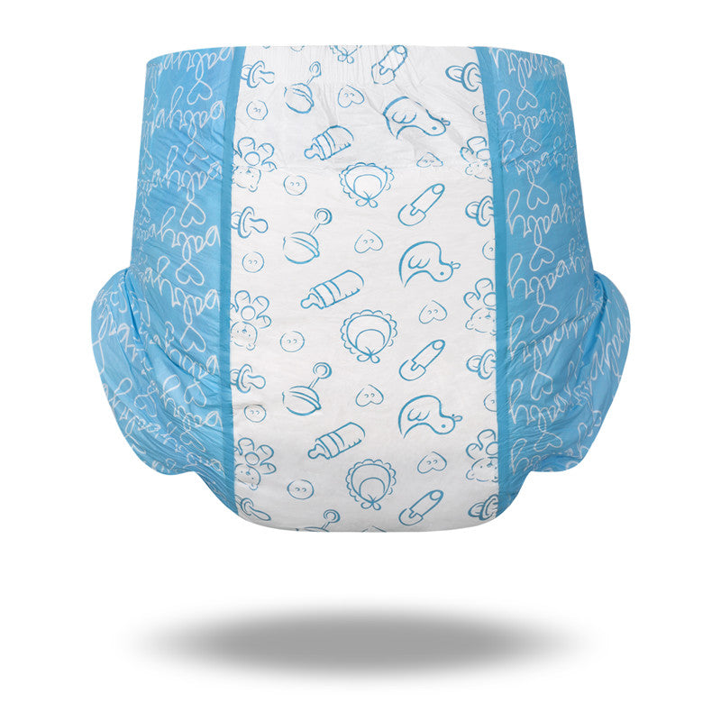 Nursery Blue Printed Adult Baby Diaper 2 Pieces