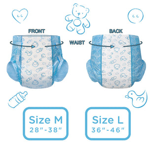 Nursery Blue Printed Adult Baby Diaper 2 Pieces