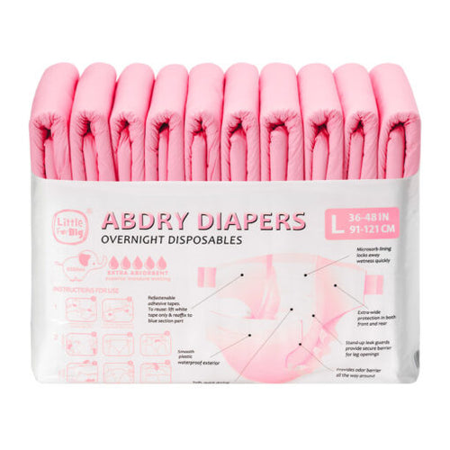 ABDry Ultra Absorbent Diapers 10 Pieces Pack Pink