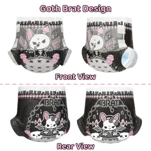 Goth BRAT Ultra Absorbent Diapers 2 Pieces Sample Pack(M)/(L)/(XL