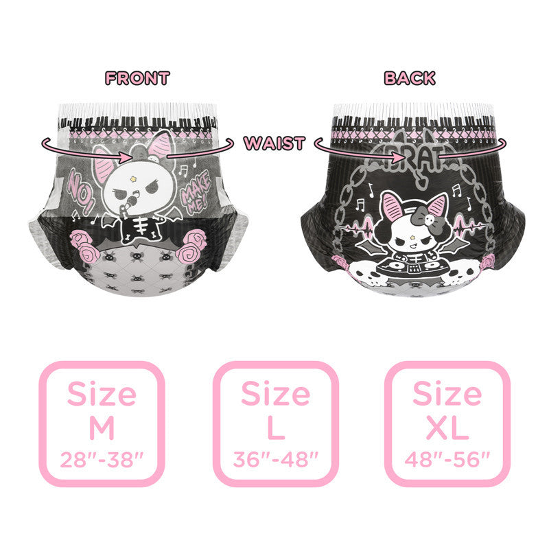 Goth BRAT Ultra Absorbent Diapers 2 Pieces Sample Pack(M)/(L)/(XL