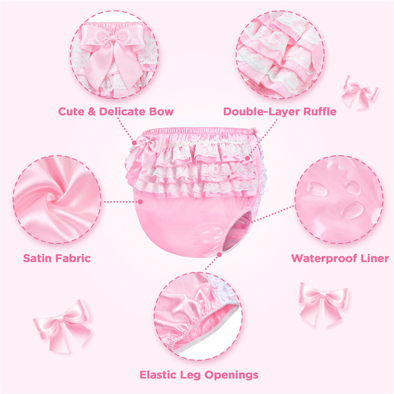 Pretty in Pink Satin Over Adult Diaper Cover