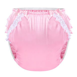 Pretty in Pink Satin Over Adult Diaper Cover