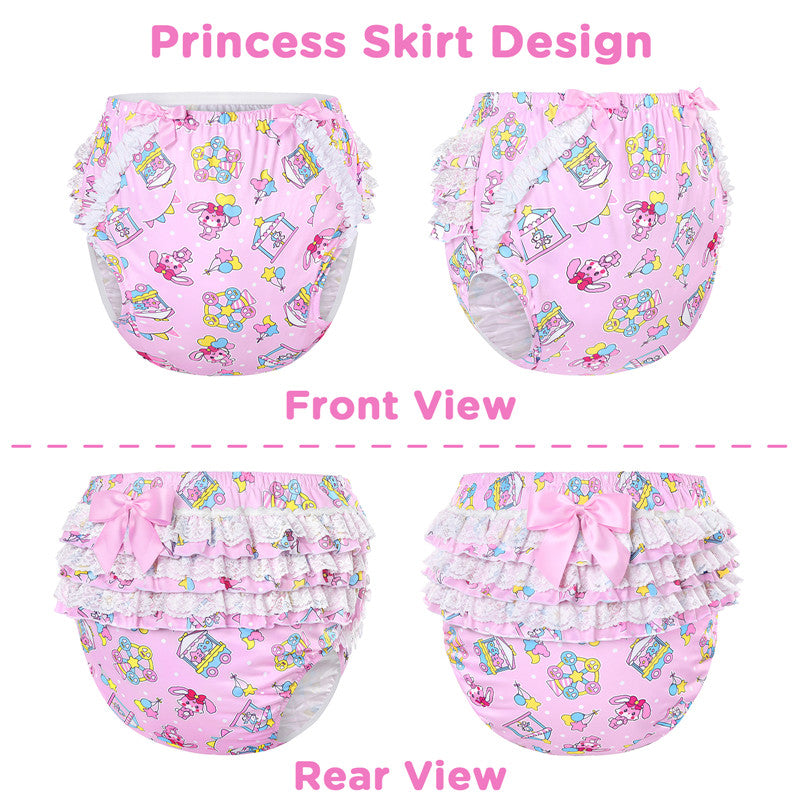 Usagi Pastel Circus Pattern Ruffle Adult Diaper Cover