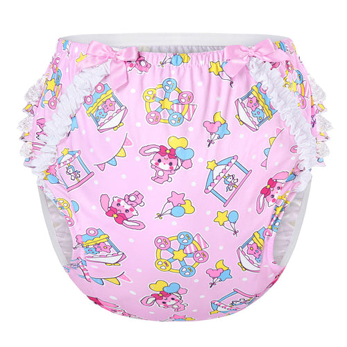 Usagi Pastel Circus Pattern Ruffle Adult Diaper Cover