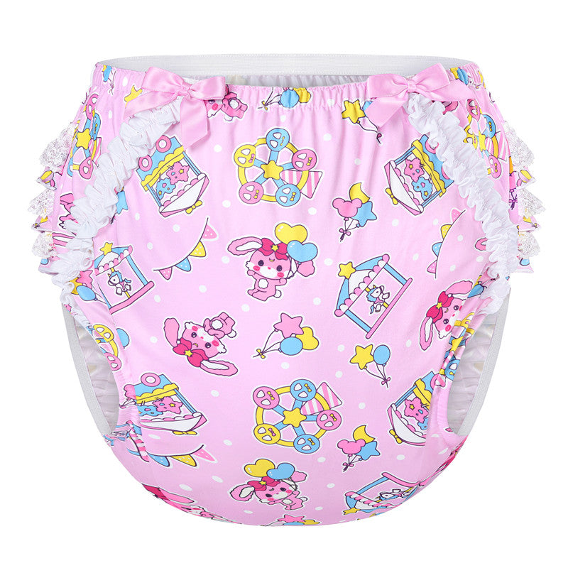 Usagi Pastel Circus Pattern Ruffle Adult Diaper Cover