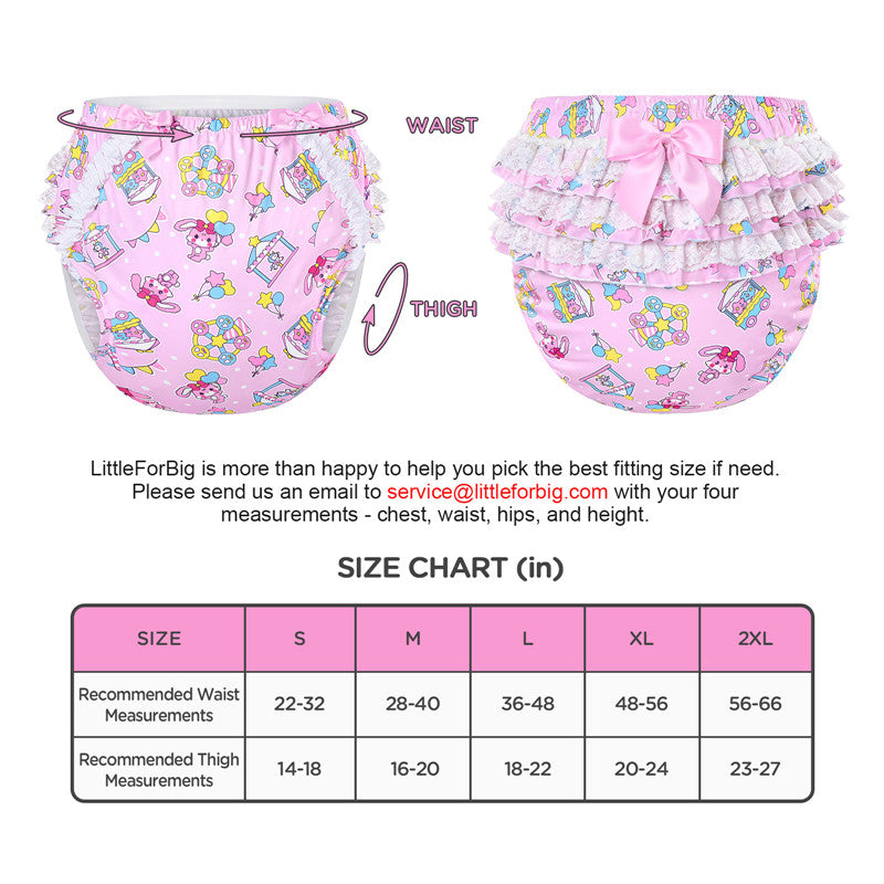 Usagi Pastel Circus Pattern Ruffle Adult Diaper Cover