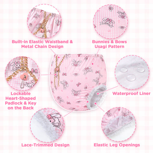 Bunnies & Bows Usagi Pattern Lockable Waistband Pull-On Diaper Cover