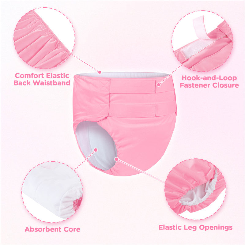 Hook-and-Loop Adult Training Pants Pink