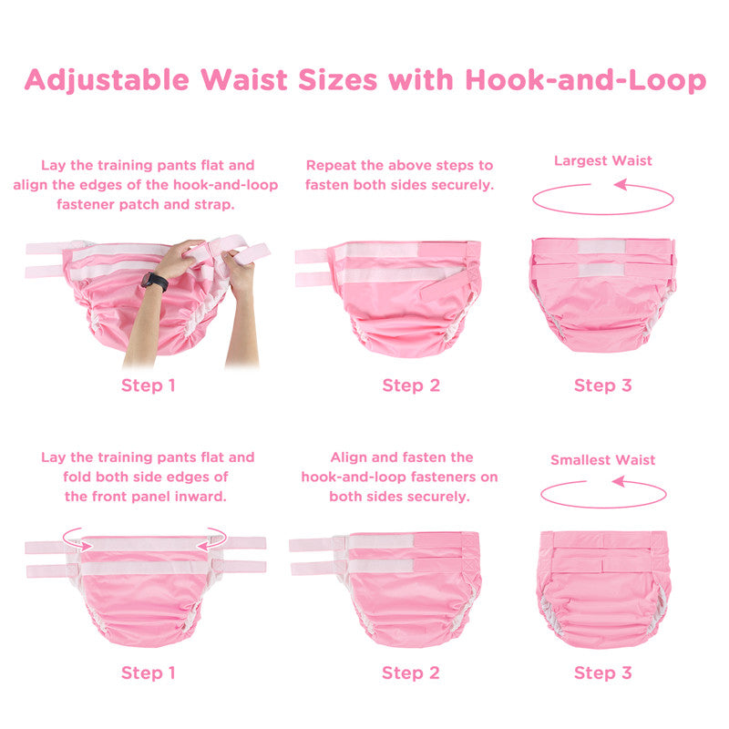 Hook-and-Loop Adult Training Pants Pink