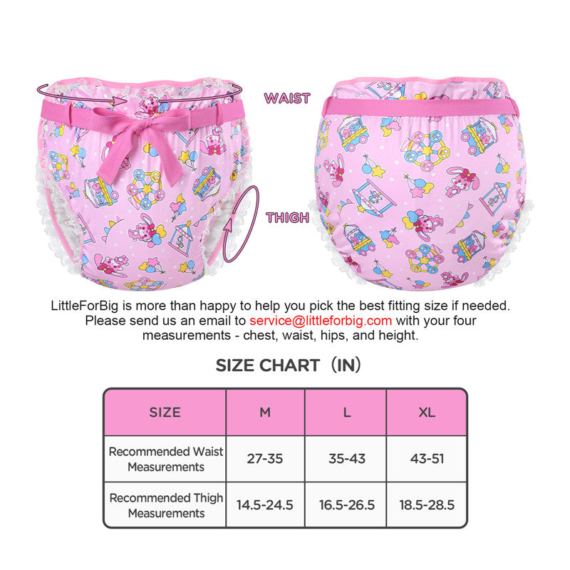 Usagi Pastel Circus Pattern Silky Ribbon Omutsu Japanese Diaper Cover