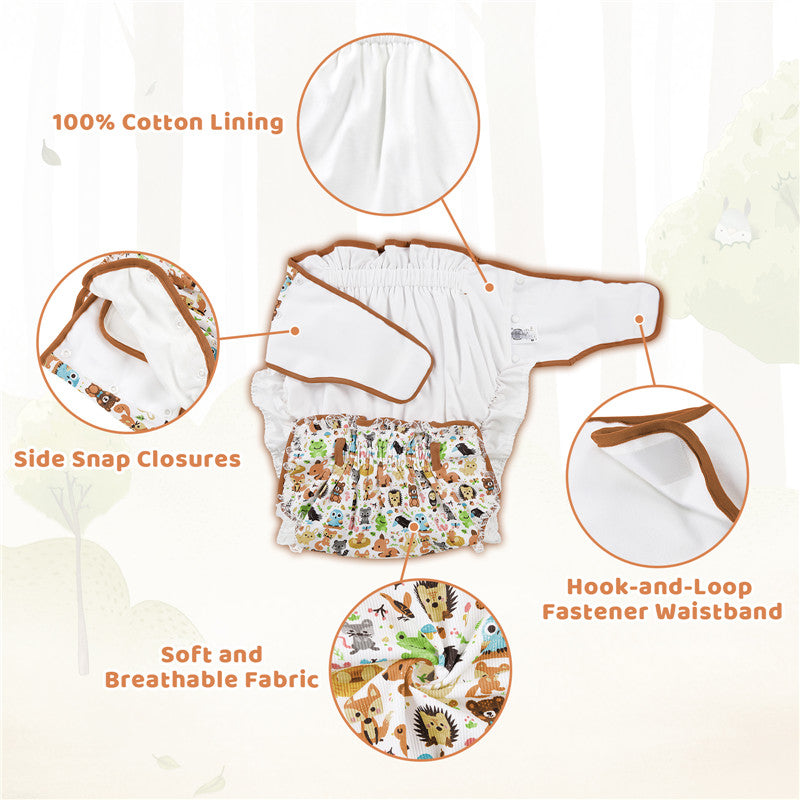 Forest Animals Cotton Ribbon Omutsu Japanese Diaper Cover