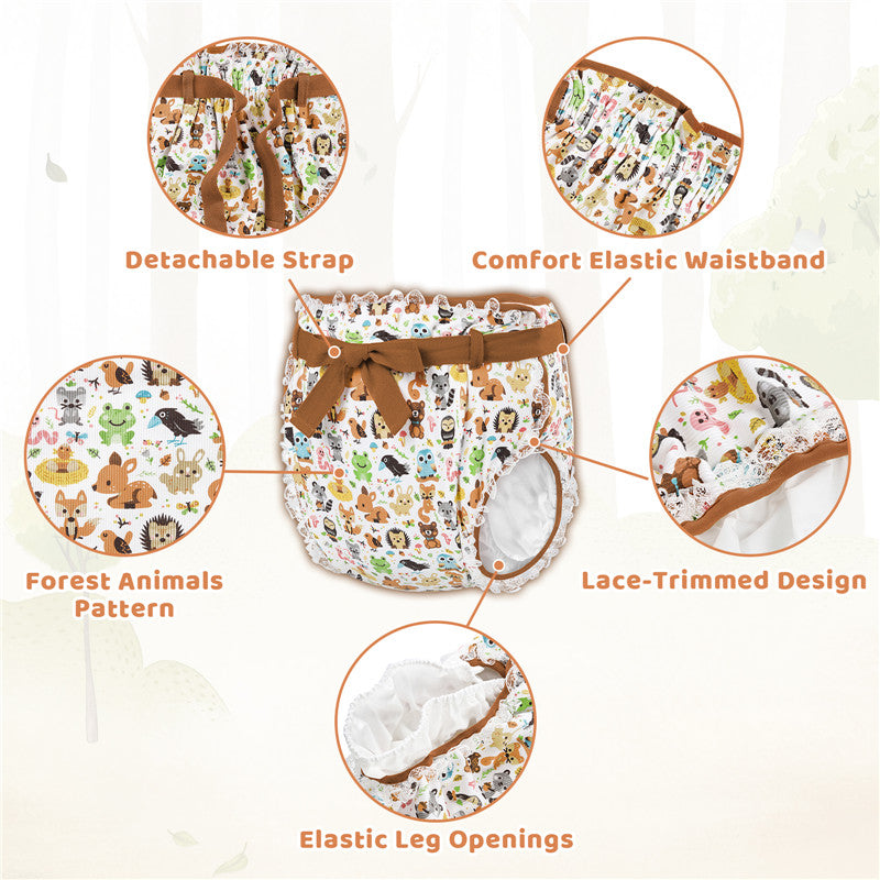 Forest Animals Cotton Ribbon Omutsu Japanese Diaper Cover