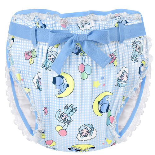Little Blue Silky Ribbon Omutsu Japanese Diaper Cover