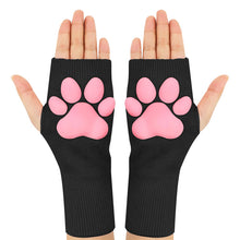 3D Paw Pad Fingerless Cashmere Gloves