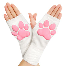 3D Paw Pad Fingerless Cashmere Gloves