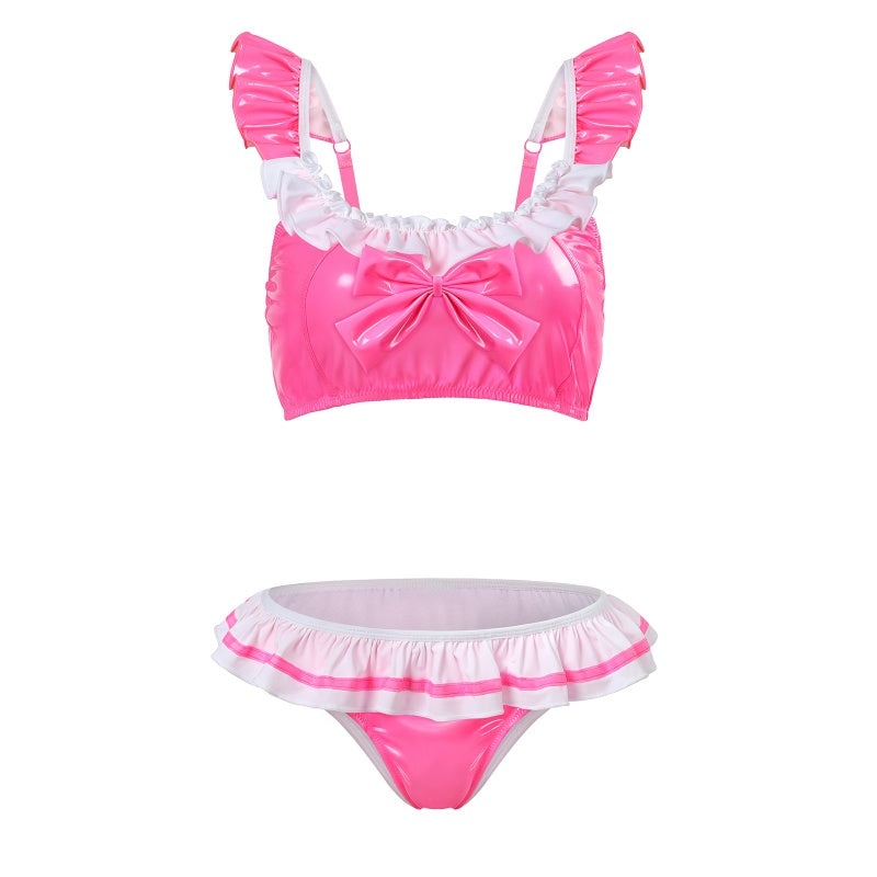 SissyUniversity Latex-like 2-Piece Doll Bralette Set
