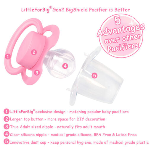 LittleForBig GEN 2 Adult Sized Pacifier Rozy