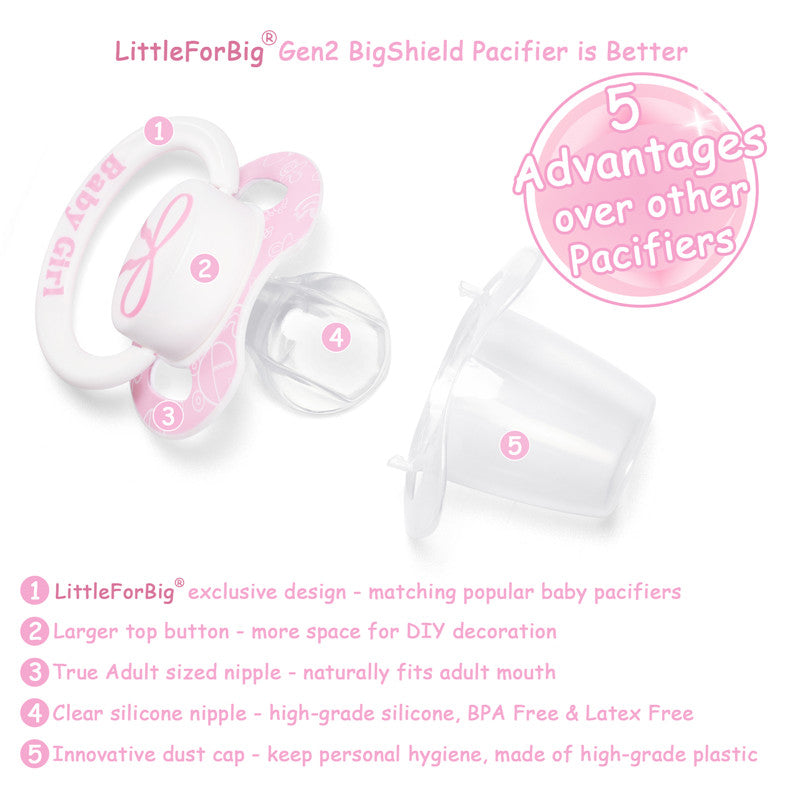 Gen2 BigShield Pacifier Baby Girl Pattern