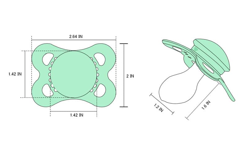 GEN-3 Single Adult Sized Green Pacifier