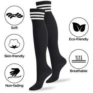 School Girl Knee HIgh Socks - Grey & Black