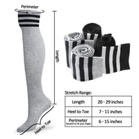 School Girl Knee HIgh Socks - Grey & Black