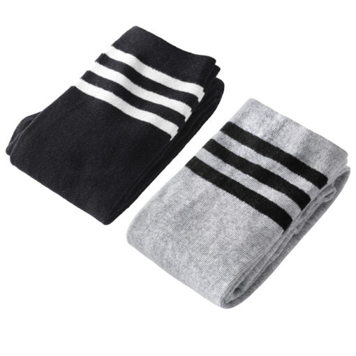 School Girl Knee HIgh Socks - Grey & Black
