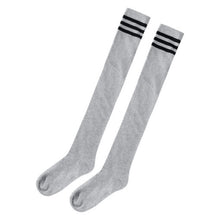 School Girl Knee HIgh Socks - Grey & Black