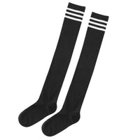 School Girl Knee HIgh Socks - Grey & Black