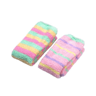 Coral Fleece Thigh High Socks 2 Pack - Ice Cream