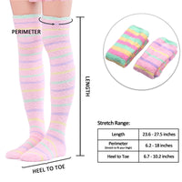 Coral Fleece Thigh High Socks 2 Pack - Ice Cream