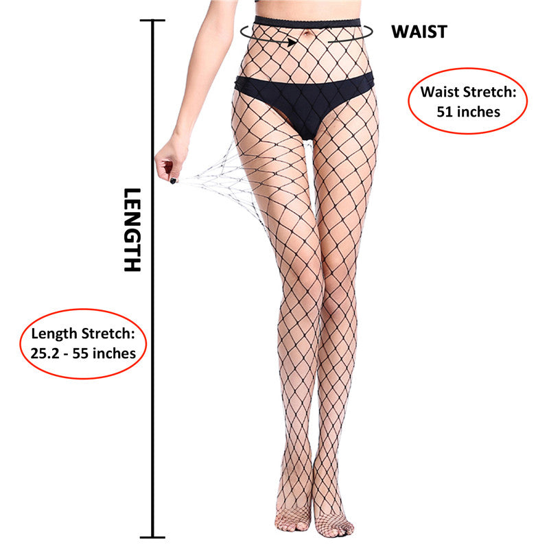 High Waist Tights Fishnet Mesh Net Stockings Multiple Colours Available