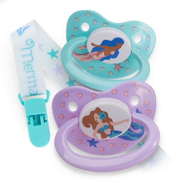 Mermaid Tales Pacifier and Clip 2 Pack
