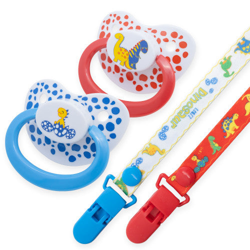Dinosaur Pacifier and Clip 2 Pack