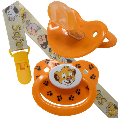 Safari Pacifier and Clip 2 Pack