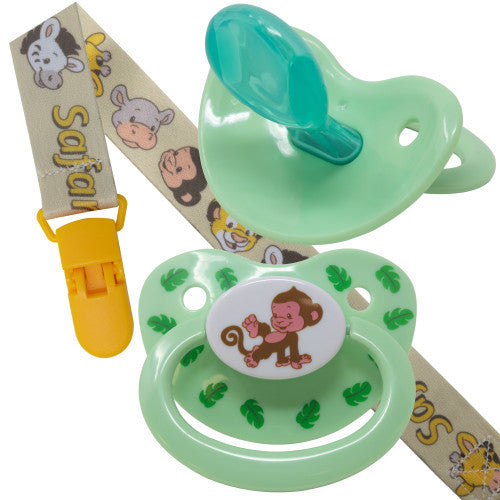 Safari Pacifier and Clip 2 Pack