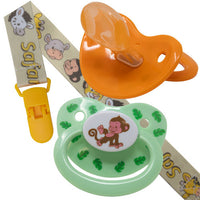 Safari Pacifier and Clip 2 Pack