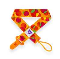 Adult Pacifier Clip - Orange with Circles